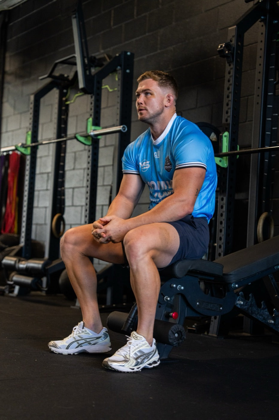 Hudson sitting in the gym